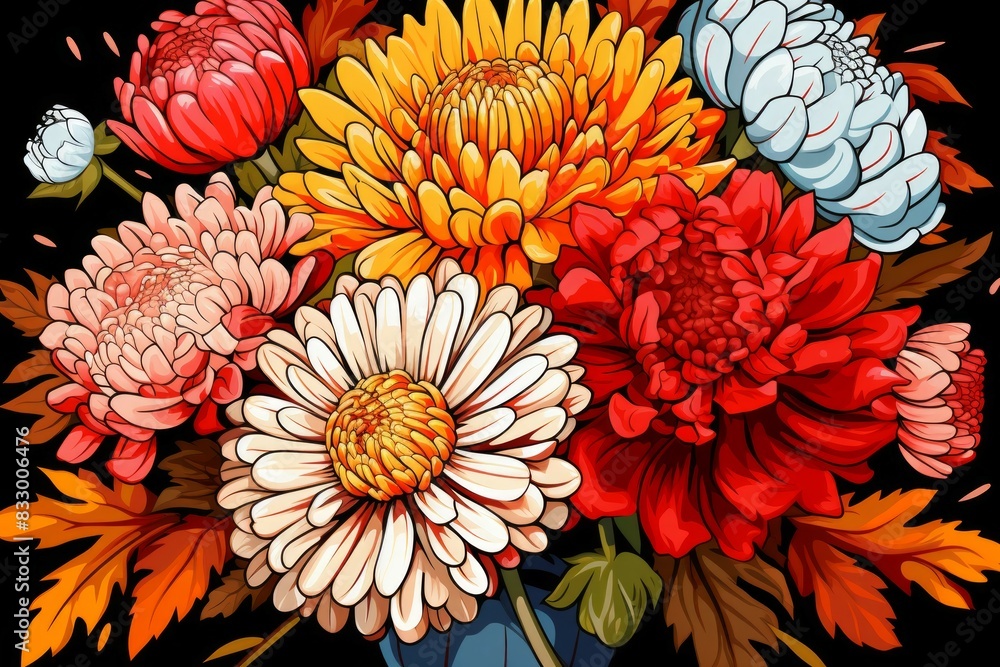 Autumn flowers - Generative AI Autumn flowers - Generative AI