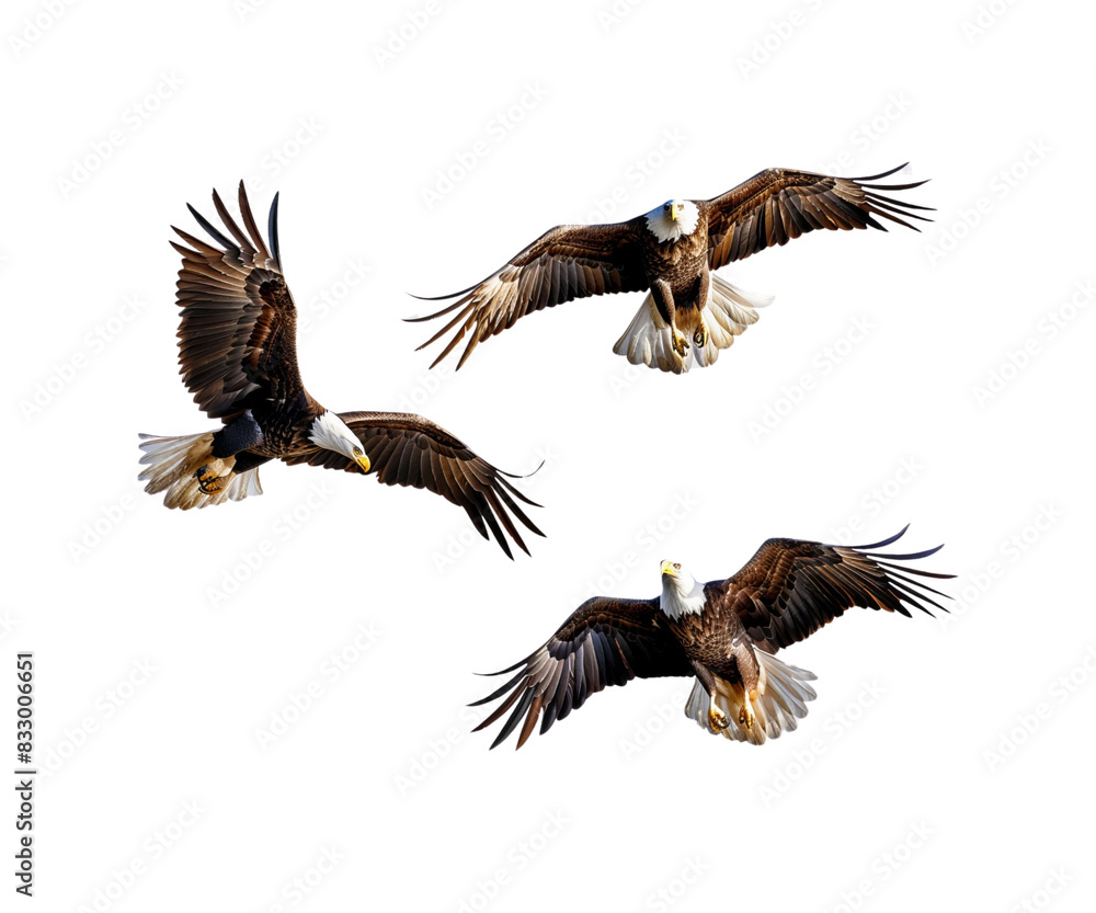 Fototapeta premium Eagle soaring in the sky, silhouette 