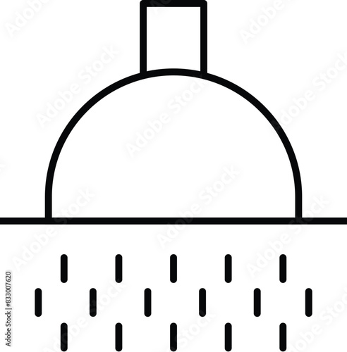 Shower Vector Symbol for Adverts. Suitable for books, stores, shops. Editable stroke in minimalistic outline style. Symbol for design