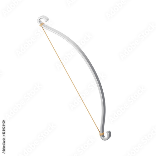 3d rendering bow icon. 3d archery icon concept