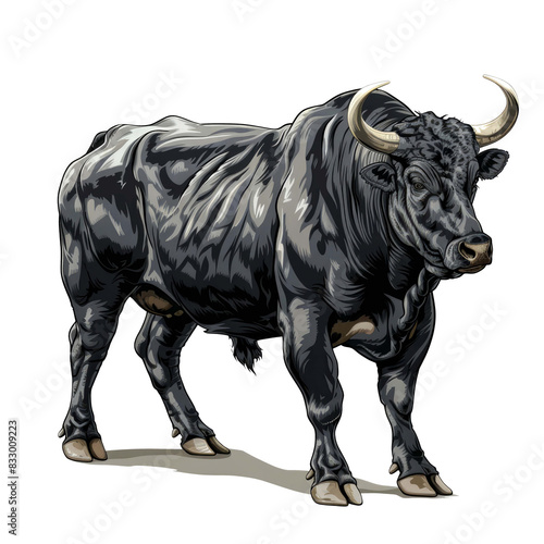 illustration art of bull