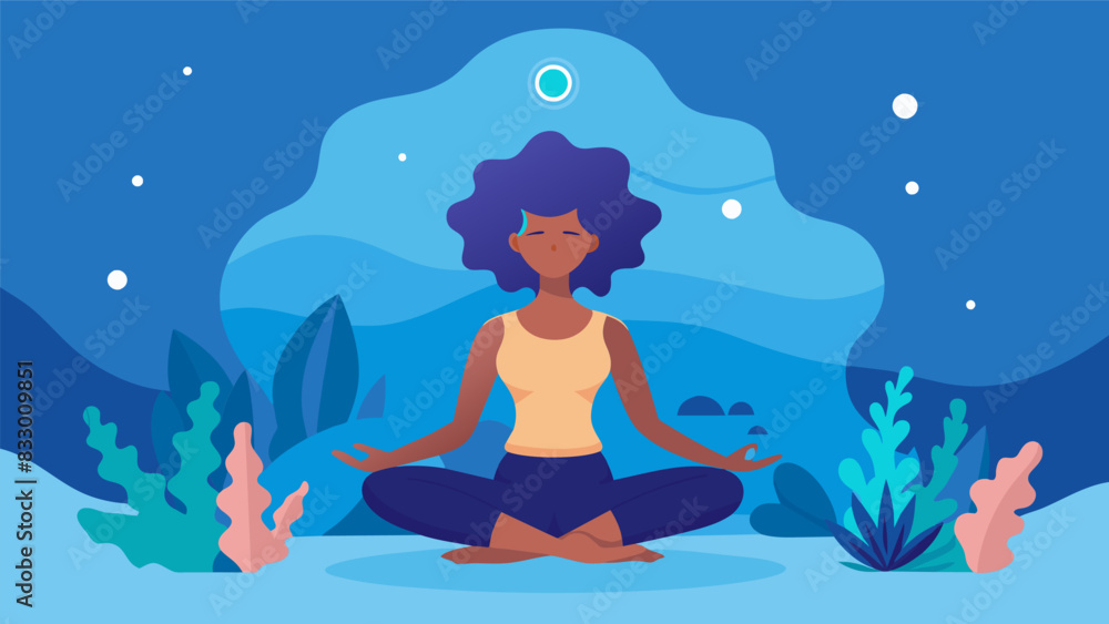 Enhance your strength and flexibility in an immersive virtual underwater setting.. Vector illustration Enhance your strength and flexibility in an immersive virtual underwater setting.. Vector illustration