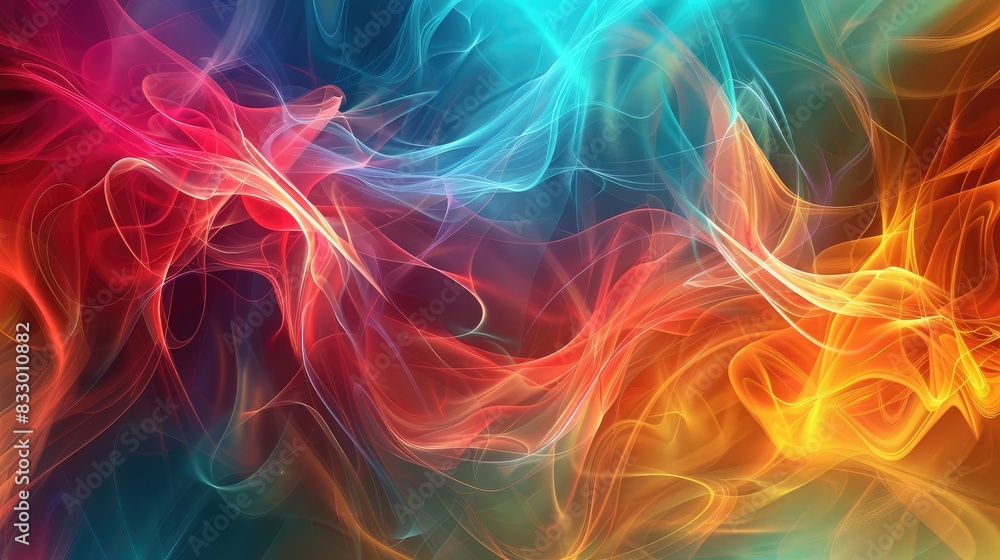 Abstract Swirls of Colorful Smoke
