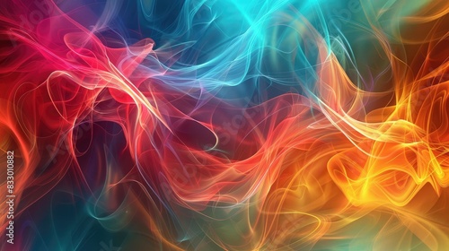 Abstract Swirls of Colorful Smoke 