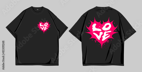 design t shirt oversize love ...