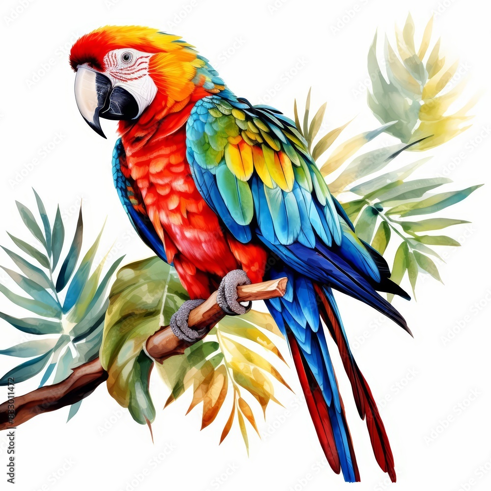 Fototapeta premium A watercolor of a parrot