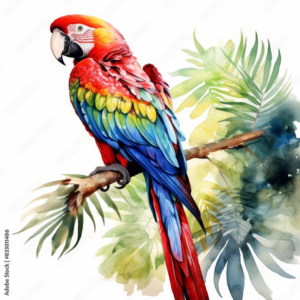 Fototapeta premium A watercolor of a parrot