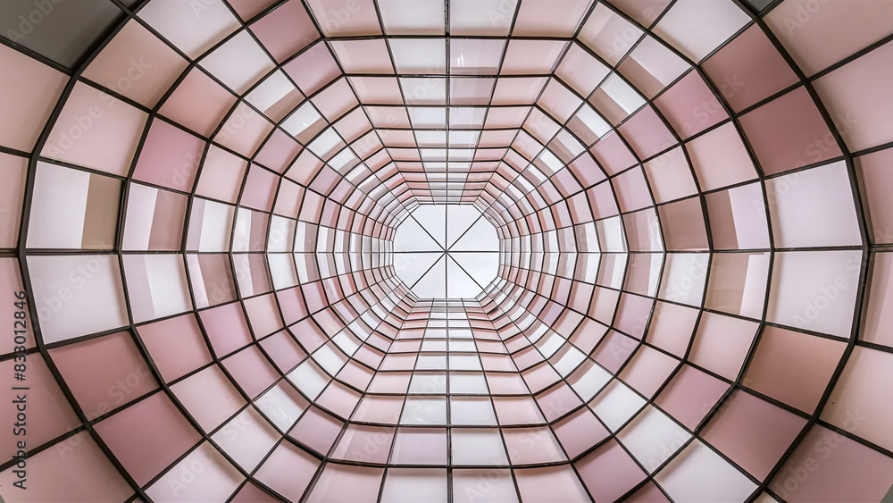 Naklejka premium abstract pink glass perspective background, architectural lines