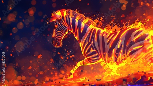 Fiery Zebra Bursting with Energy and Intensity