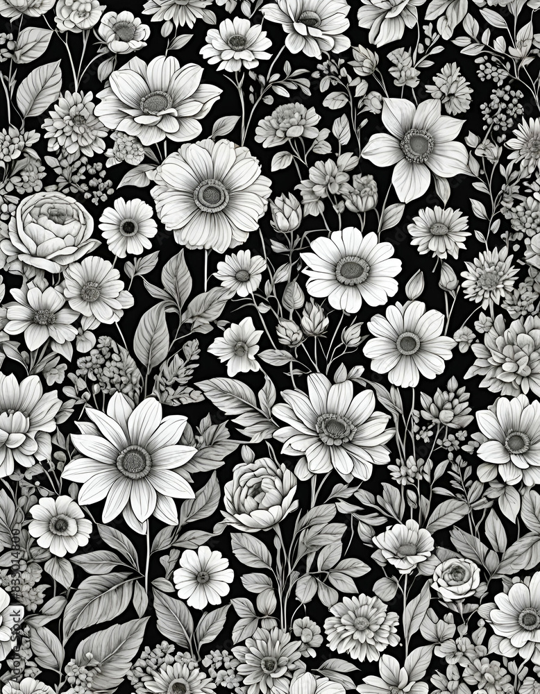 Black and White Flowers Black and White Flowers