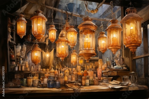 Lanterns and candles - Generative AI © Sidewaypics