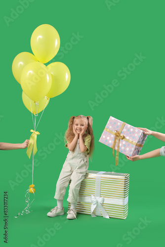 Happy little girl with fema...