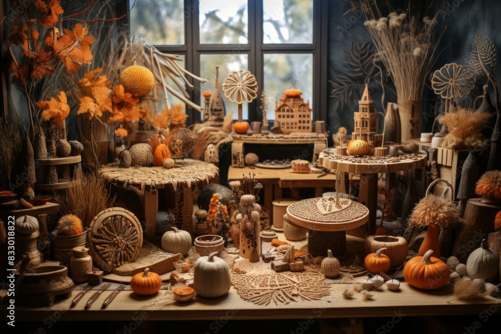 Fototapeta premium Autumn crafts - Generative AI