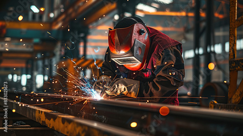 Close-up of workers welding in a workshop