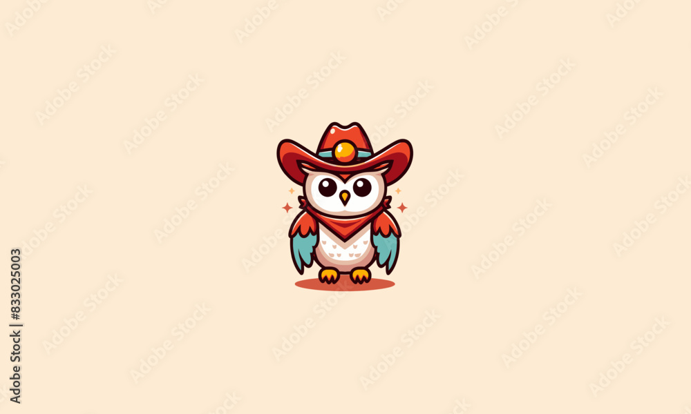 owl wearing hat cowboy vector mascot design owl wearing hat cowboy vector mascot design