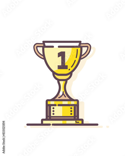 winner #1 trophy number one winner's golden shine winner's circle brand new award sweepstakes winning blank name plate successful trophy illustration resizable vector generative ai 