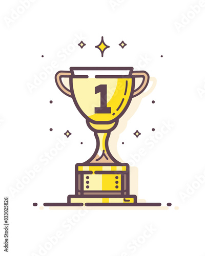 winner #1 trophy number one winner's golden shine winner's circle brand new award sweepstakes winning stars official special blank name plate trophy resizable vector generative ai 
