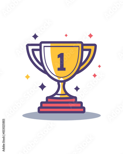 winner #1 trophy number one winner's golden shine winner's circle brand new award sweepstakes winning 3 thin layer base stars trophy resizable vector generative ai 