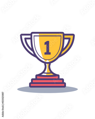 winner #1 trophy number one winner's golden shine winner's circle brand new award sweepstakes winning red triple base trophy resizable vector generative ai 
