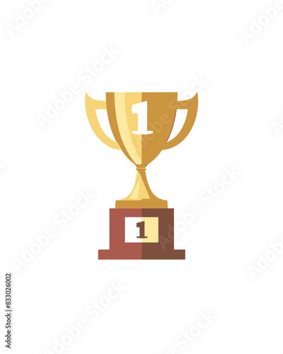 winner #1 trophy number one winner's golden shine winner's circle brand new award sweepstakes winning double one trophy resizable vector generative ai 