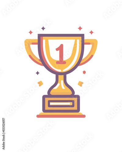winner #1 trophy number one winner's golden shine winner's circle brand new award sweepstakes winning stars tan base blank name plate trophy resizable vector generative ai 