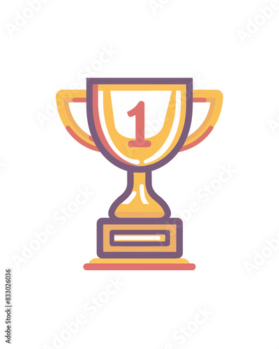 winner #1 trophy number one winner's golden shine winner's circle brand new award sweepstakes winning yellow red tan gold blank name plate trophy resizable vector generative ai 