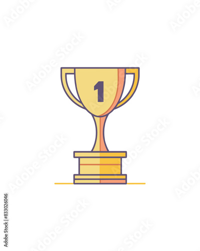 winner #1 trophy number one winner's golden shine winner's circle brand new award sweepstakes winning simple plain small blue one blank name plate trophy resizable vector generative ai 