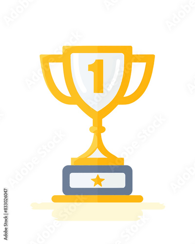 winner #1 trophy number one winner's golden shine winner's circle brand new award sweepstakes winning star base trophy resizable vector generative ai 