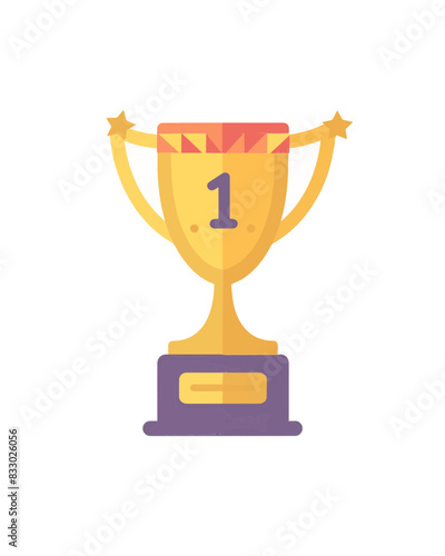 winner #1 trophy number one winner's golden shine winner's circle brand new award sweepstakes winning purple base blank name plate trophy resizable vector generative ai 