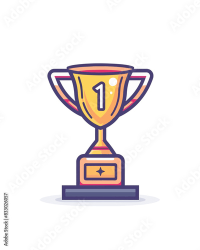 winner #1 trophy number one winner's golden shine winner's circle brand new award sweepstakes winning small 1 encrusted trophy resizable vector generative ai 