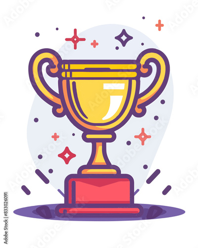 winner #1 trophy number one winner's golden shine winner's circle brand new award sweepstakes winning colorful stars blank name plate trophy resizable vector generative ai 