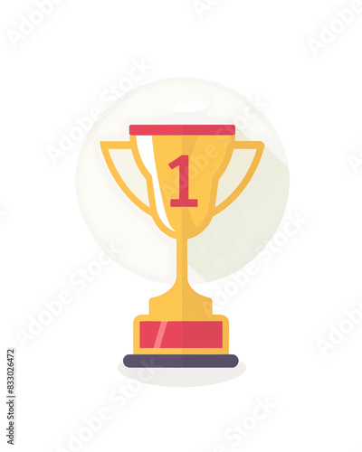 winner red #1 trophy number one winner's golden shine winner's circle brand new award sweepstakes winning blank name plate trophy resizable vector generative ai 