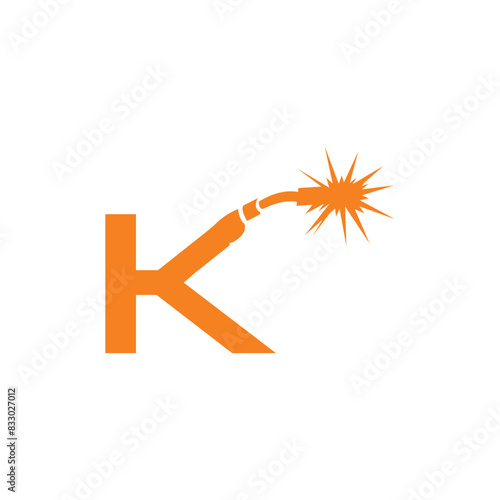 Letter K Welding logo icon vector template