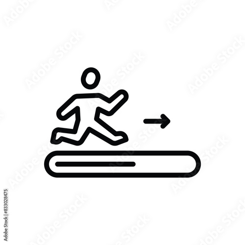 Black line icon for progress 