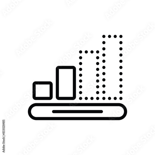 Black line icon for progress 