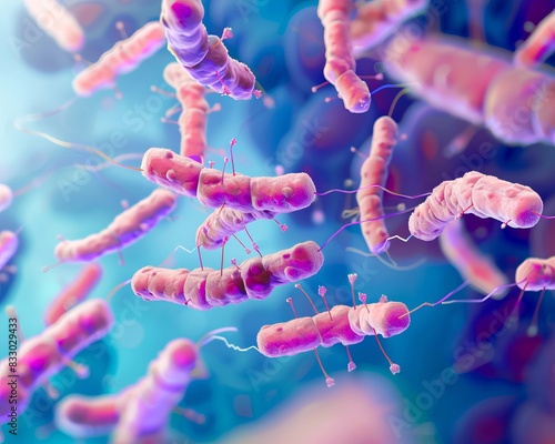 Bifidobacterium: highlight their role in digesting food and extracting nutrients , abstract  , background photo