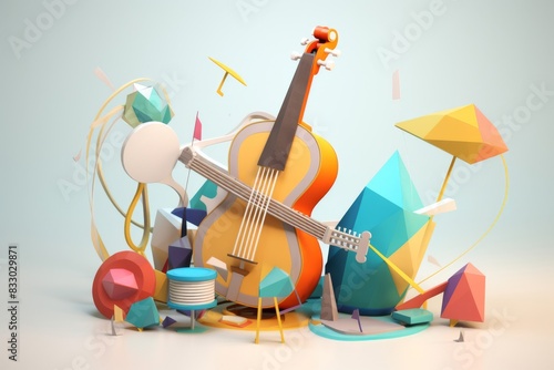 The harmony of colors and shapes inspired by a classical symphony orchestra photo