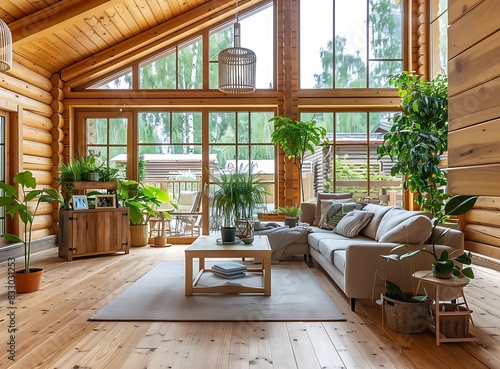Beautiful modern log house