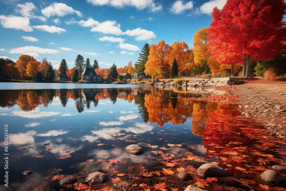 Obraz premium Reflections - Generative AI