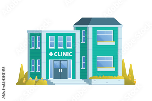 Vector illustration element of medical clinic building flat design style for city and background illustration