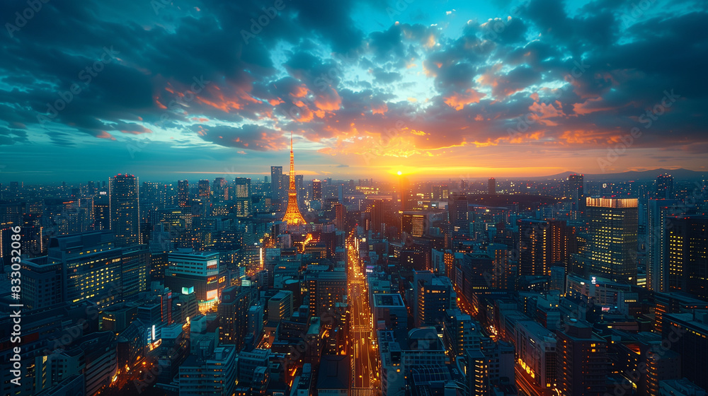 Obraz premium sunrise over the city