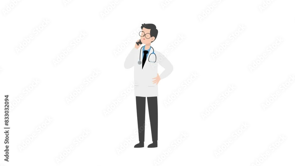 Doctor talking on phone