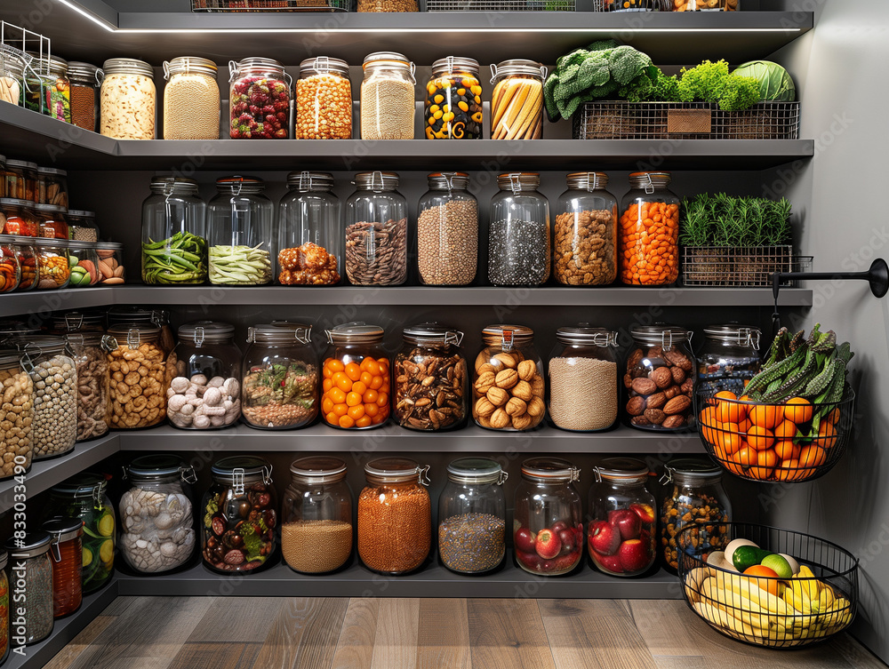 jars of pickled Spices and vegetables on shelves
