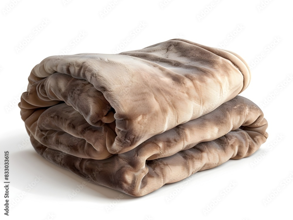 of Cozy Folded Blanket Isolated on White of Cozy Folded Blanket Isolated on White
