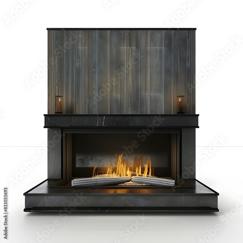 Modern Isolated of a Fireplace photo