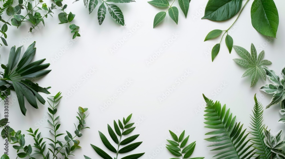 Variety of green leaves. Variety of green leaves.