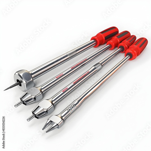 D Rendered Isolated Set of Screwdrivers