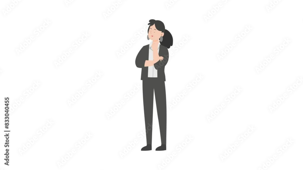 Saleswoman thinking something Saleswoman thinking something
