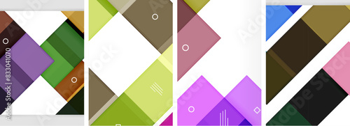 Square abstract poster set. Vector Illustration For Wallpaper, Banner, Background, Card, Book Illustration, landing page
