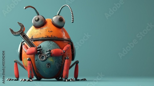 Bug Fixing An icon of a bug with a wrench or hammer, representing debugging and fixing issues